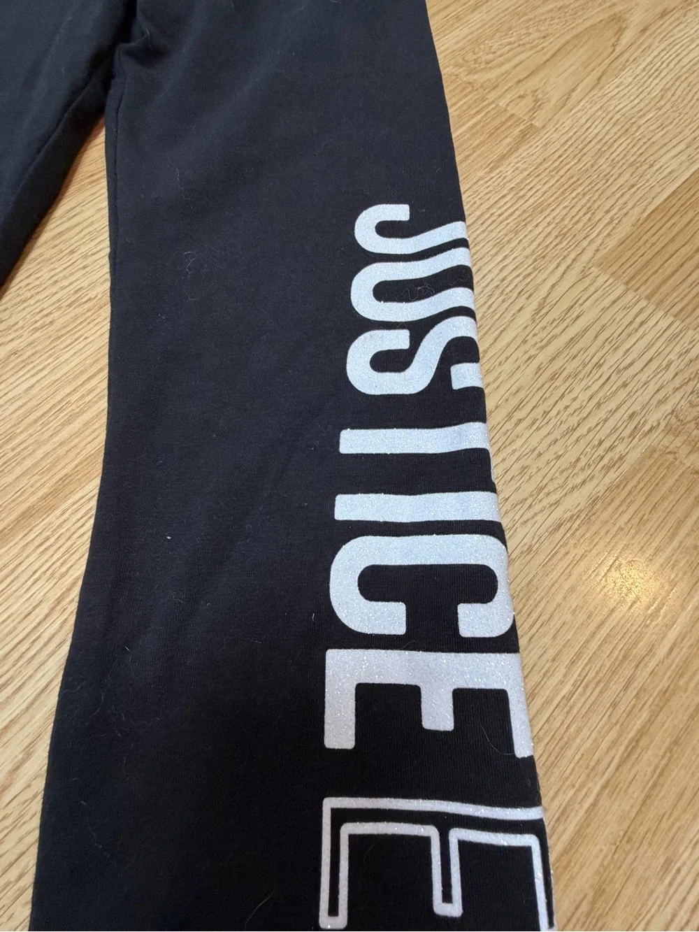 Justice Girls XL Black Leggings Justice Est 04 Peace Love Graphic Pull On Pants